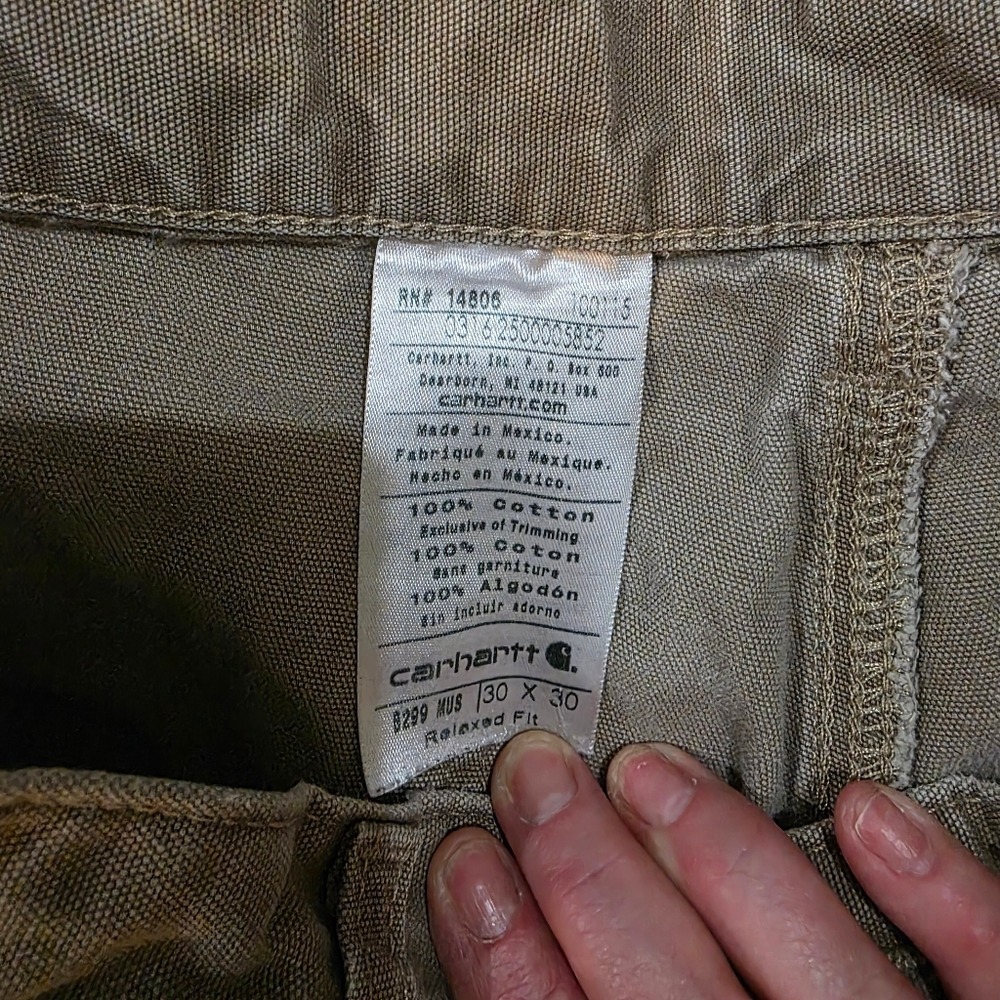 Carhartt B299 MUS Relaxed Fit Canvas Shorts Distressed Stained Cut Off 10.5" - Picture 2 of 11
